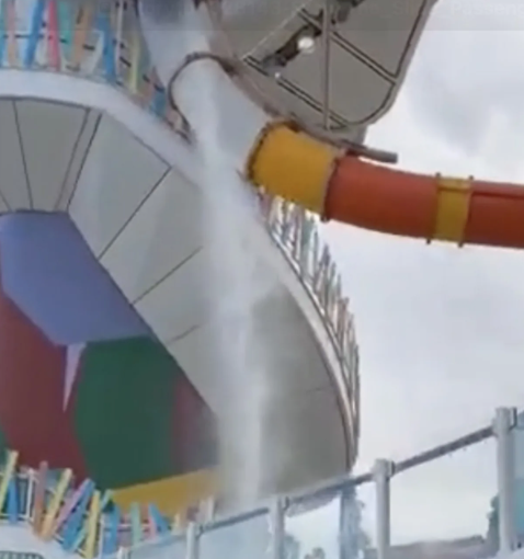 Icon of the Seas - water slide accident