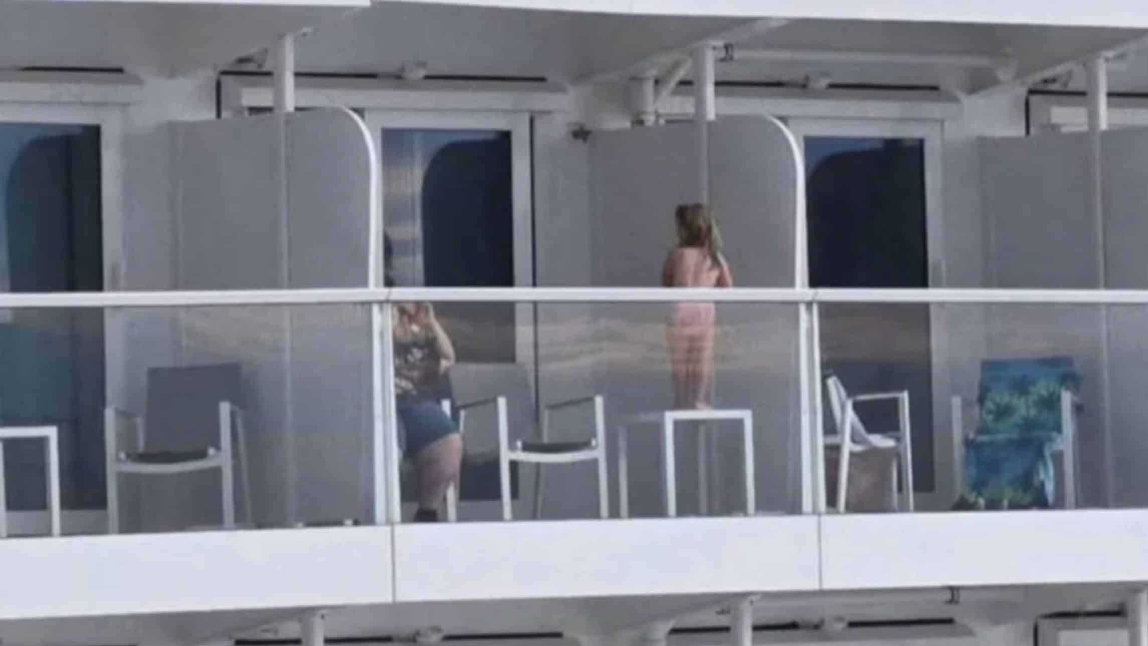child on cruise ship balcony