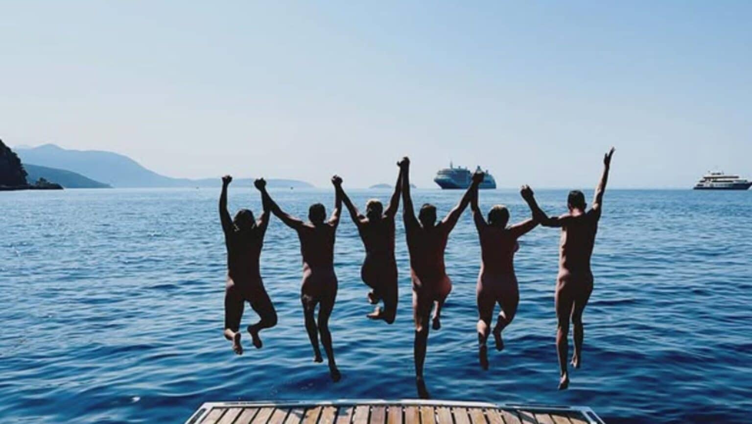 cruisers jumping off pier