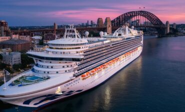 Crown Princess is in Sydney Harbour at Sunset