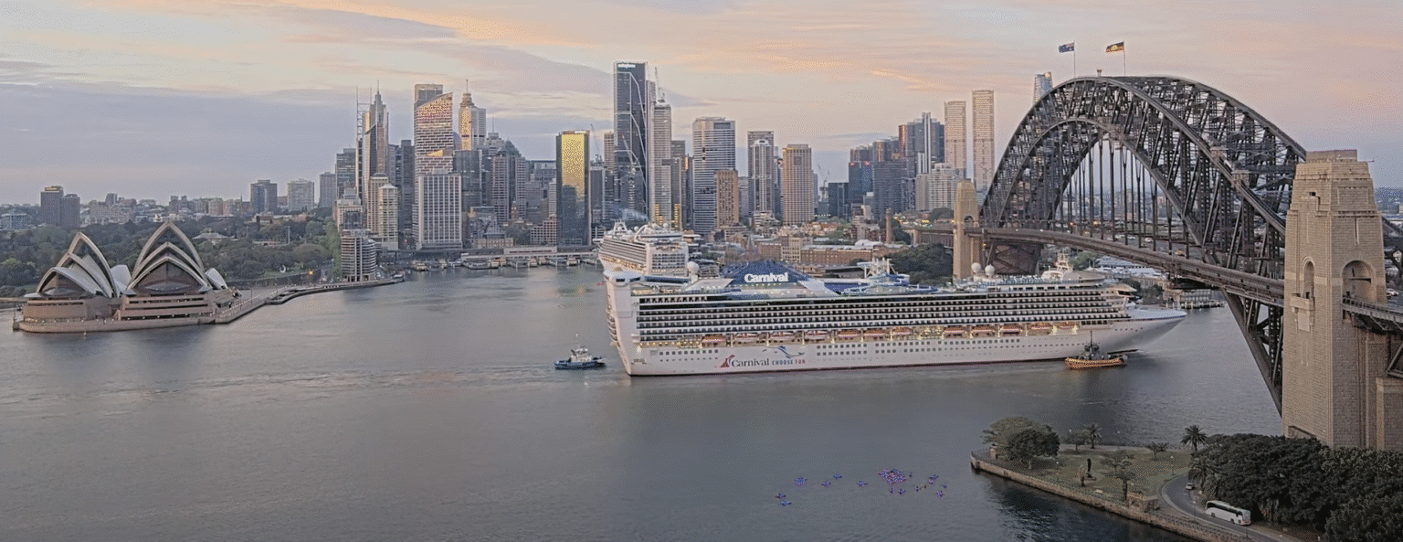 Crown Princess at OPT while Carnival Adventure heads to White Bay