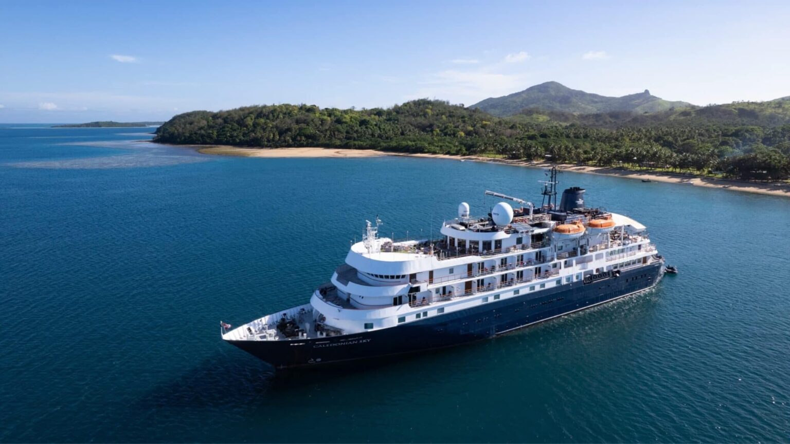 Caledonian Sky in open waters