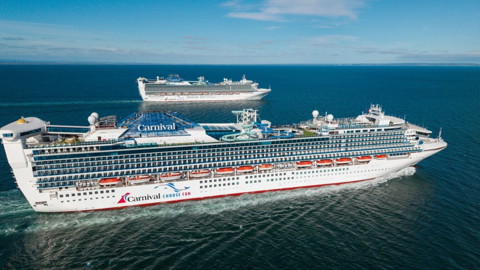 Carnival Adventure on the open water