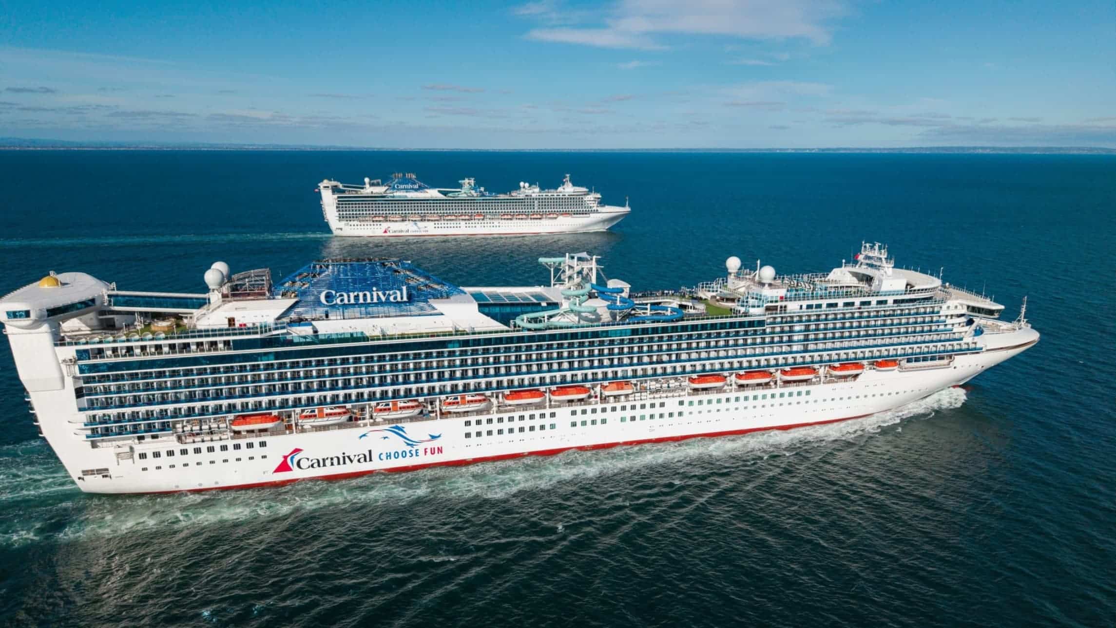 Carnival Adventure on the open water