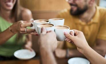 people drinking coffee
