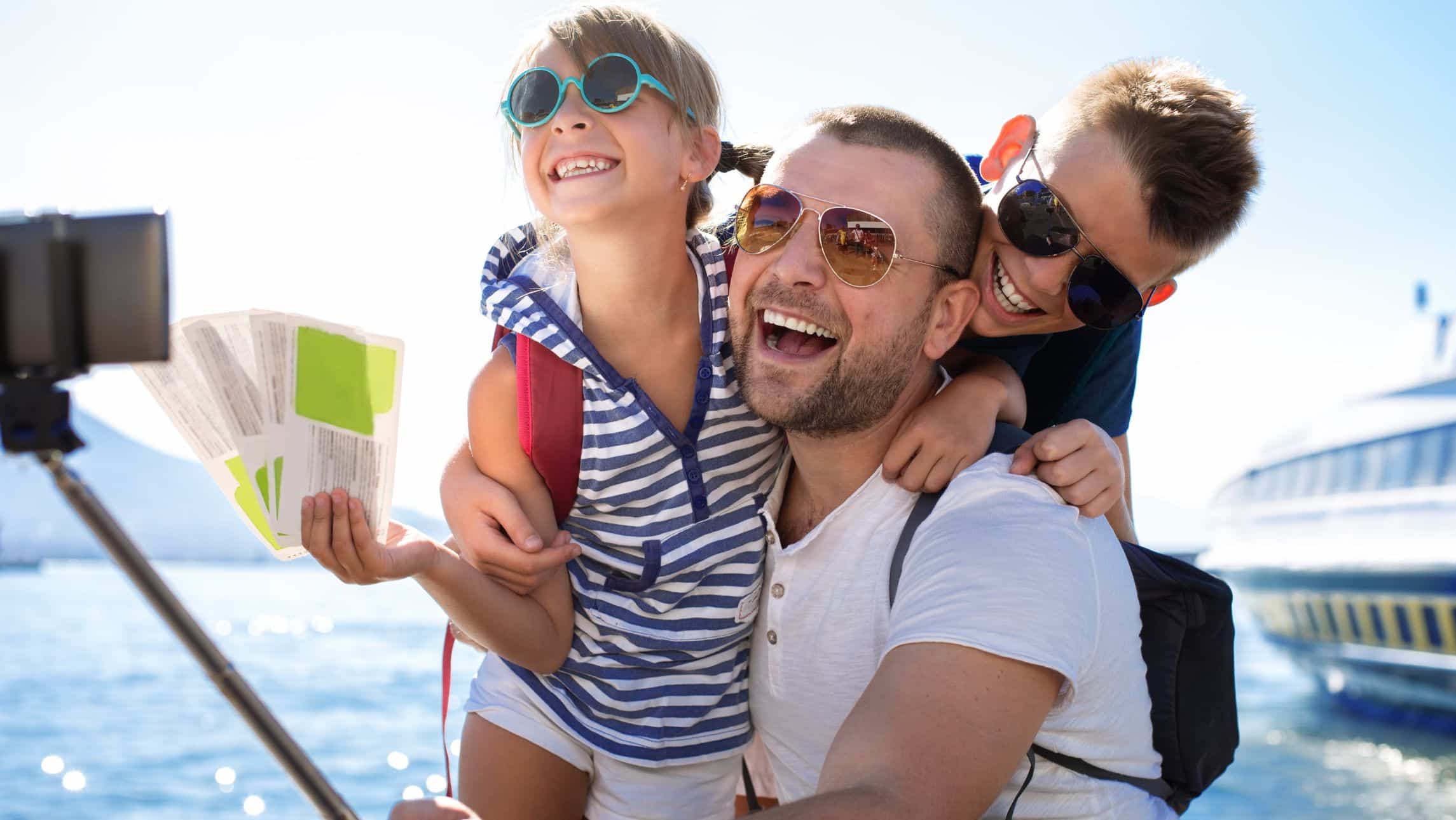 family on ship