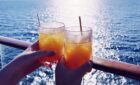 two cocktail drinks on board a cruise ship