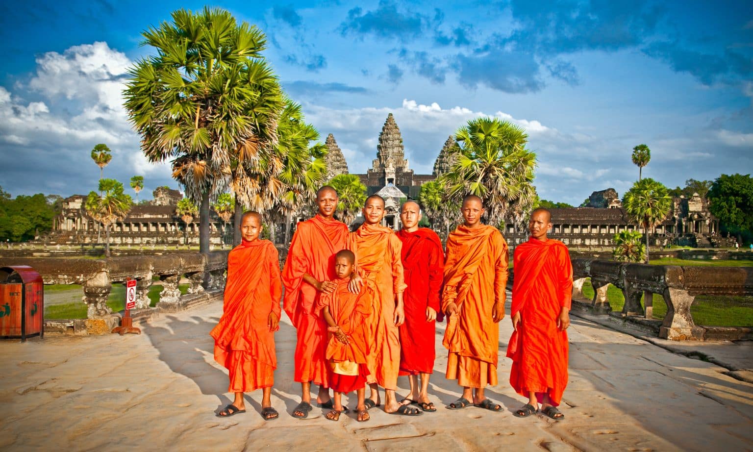 Monks at Angkor Wat in Southeast Asia