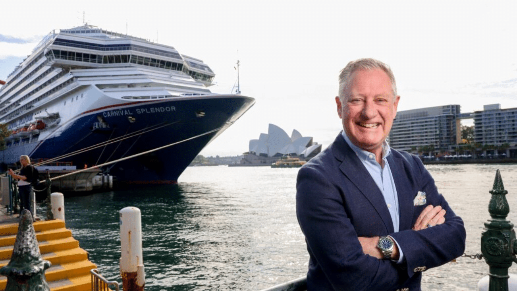Cruise ship near Sydney Opera House.