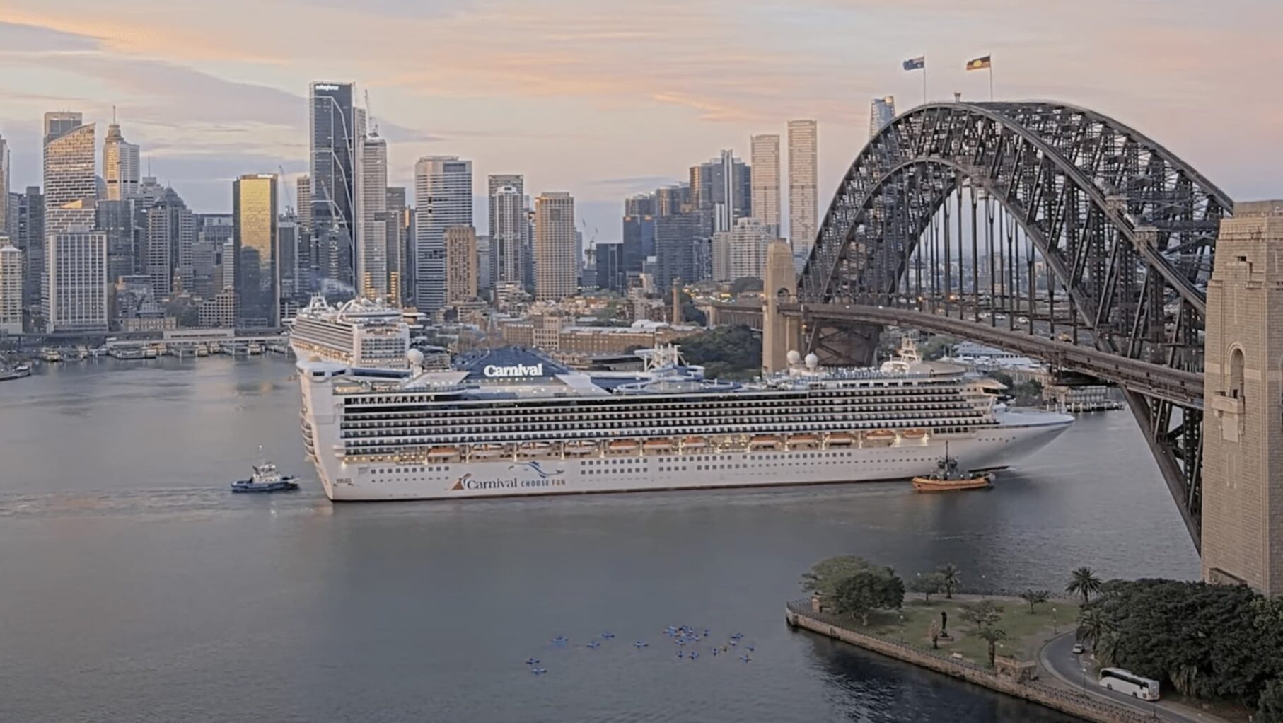 Crown Princess at OPT while Carnival Adventure heads to White Bay