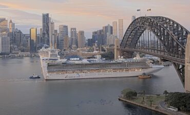 Crown Princess at OPT while Carnival Adventure heads to White Bay