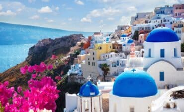 the traditional village of Santorini