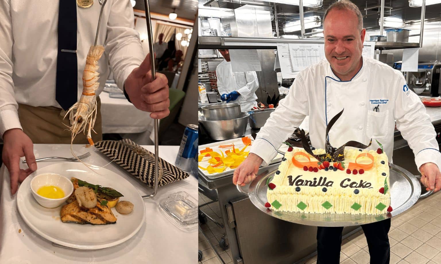 Seafood at Rudi's at a Galley tour of the Discovery Princess