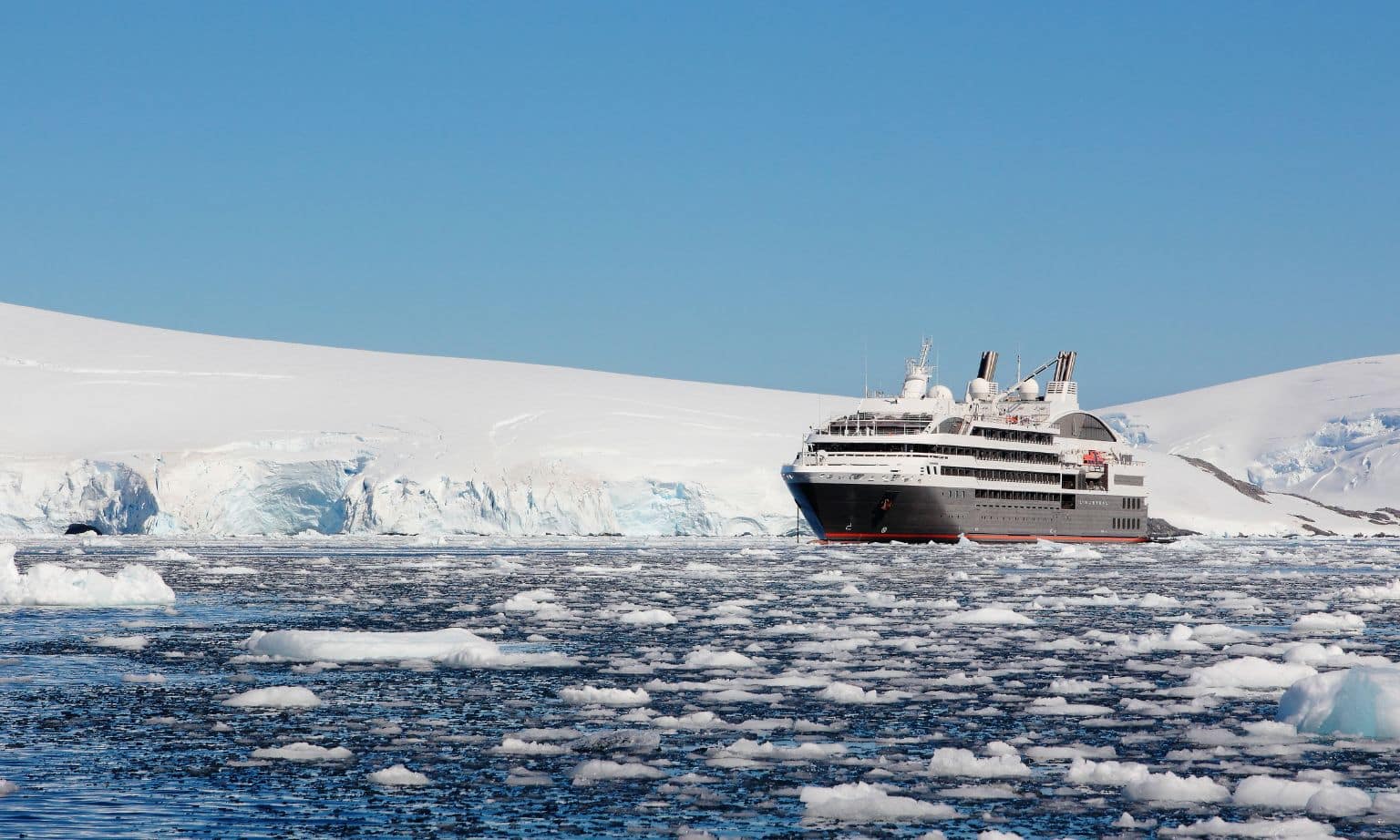 A Ponant Ship in Antarctica.