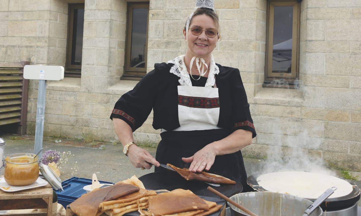 Eating some crepes on a Windstar cruise