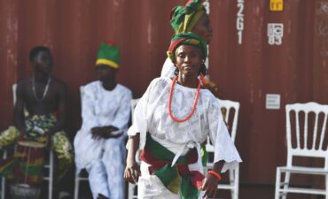 Accra dancer welcoming passengers from ship Accra dancer welcoming passengers from ship