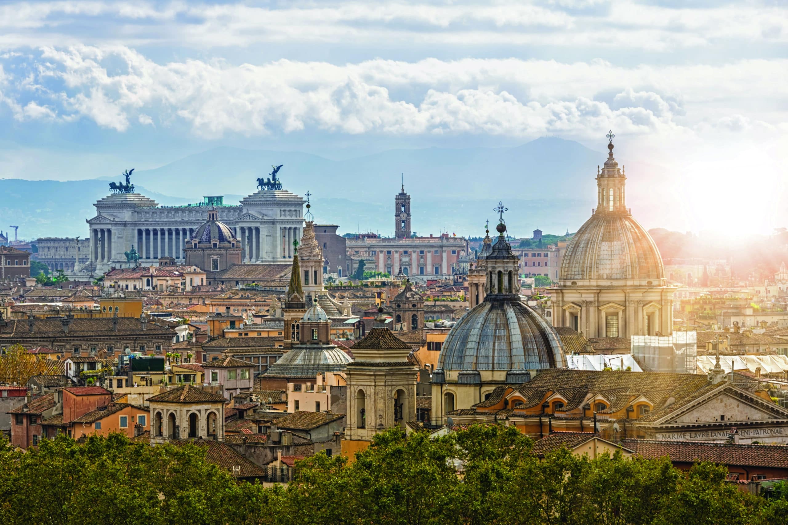 Roman skyline at dusk