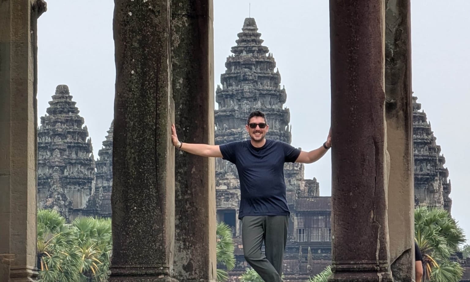 Ian Lyne at Angkor Watt with AmaWaterways