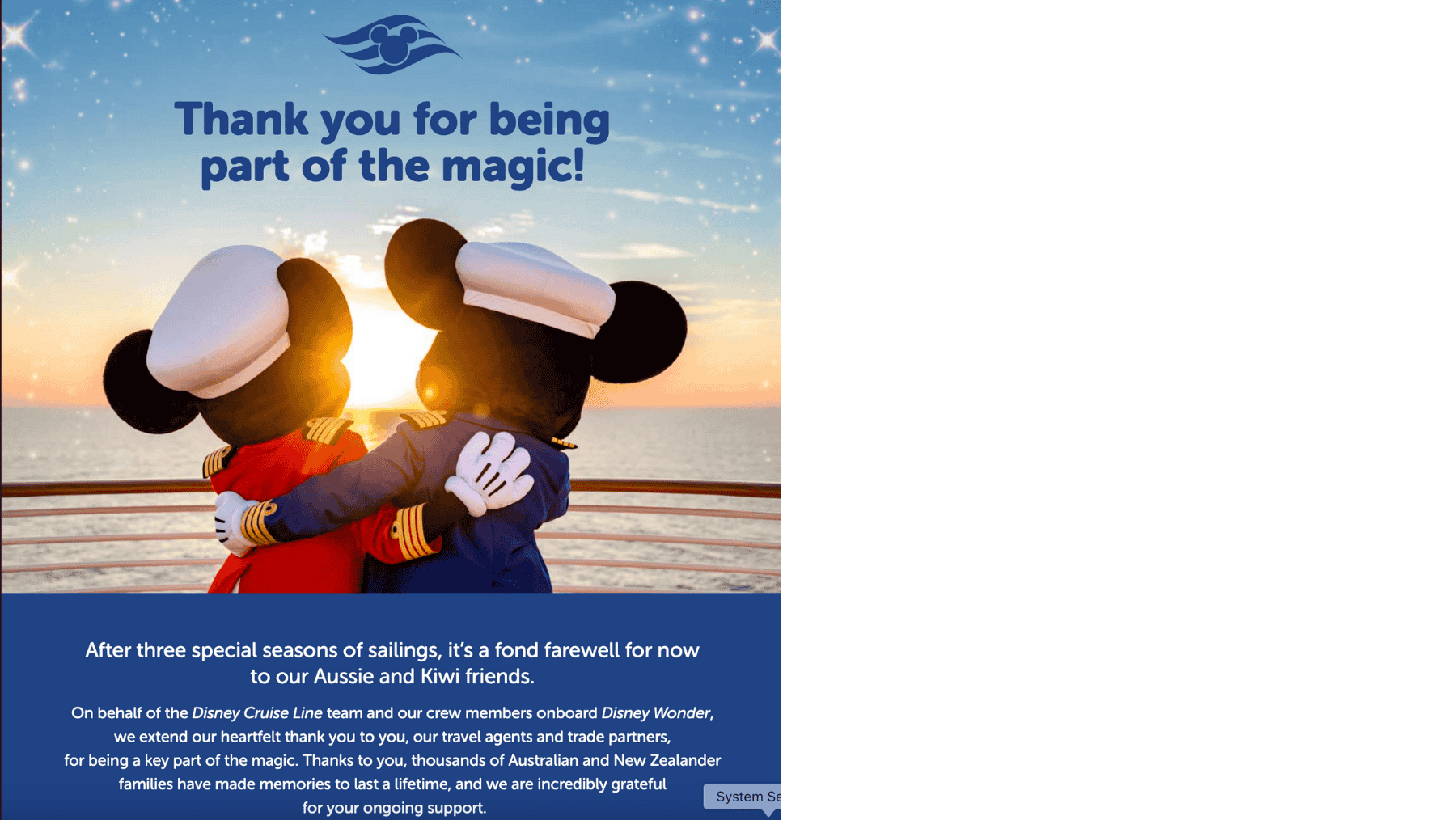 Disney Wonder leaves Sydney for the last time