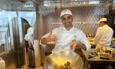 A chef onboard the Crystal Serenity