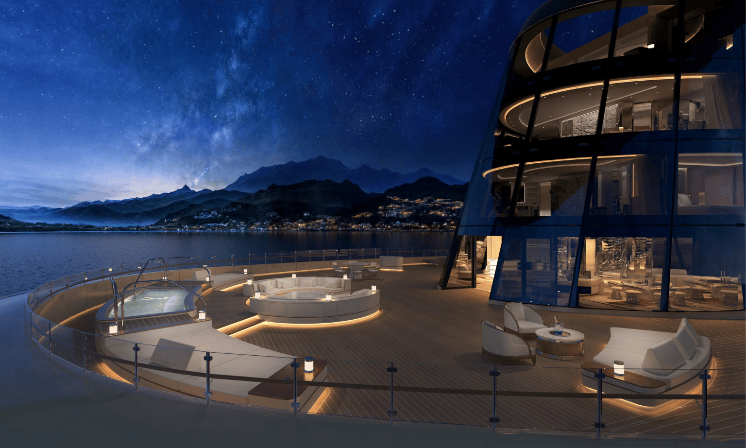 An outside photo of a four-storey suite on the Four Seasons 1
