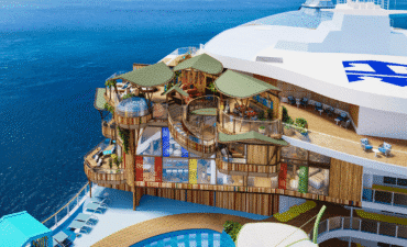 An artist's impression of a three storey suite on a cruise ship