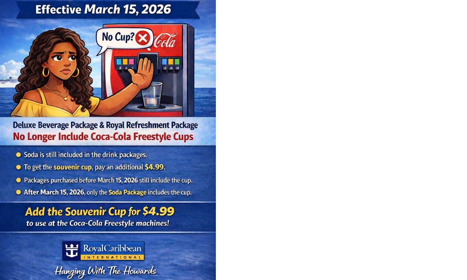 Royal Caribbean Coca Cola cups 