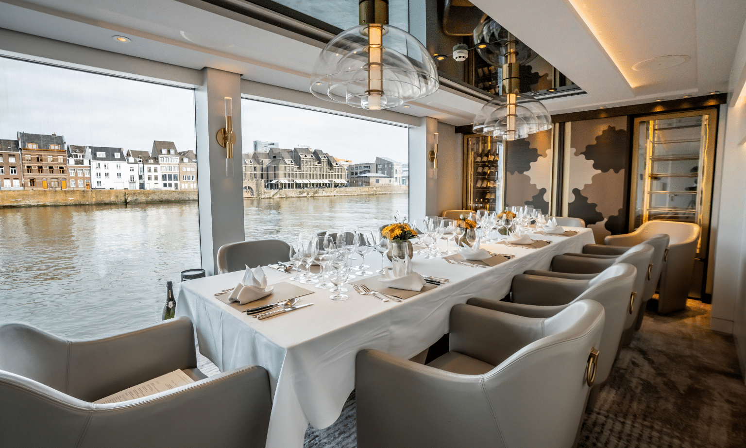 Private dining suite onboard