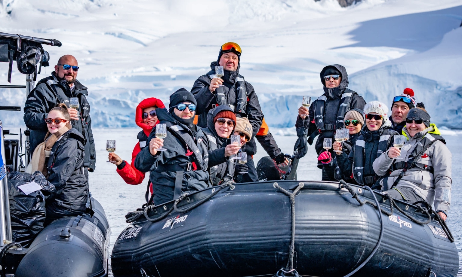 Recess Cove Charlotte Bay Champagne Reception Zodiac Antarctic Peninsular Scenic Eclipse I 101S Antarctica SE1 BB 206 Benn Berkeley