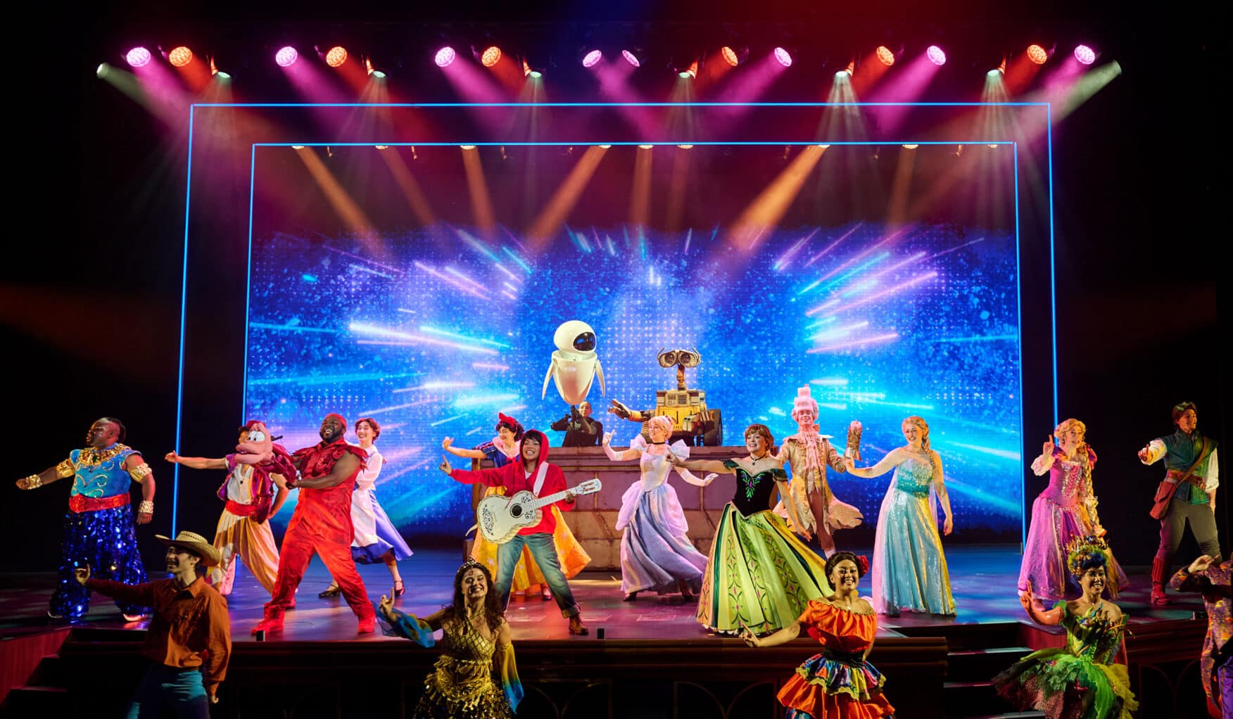 “Remember,” an all-new musical spectacular developed exclusively for the Disney Adventure, will be a heartfelt tale of love and longing starring the adorable robot couple from Pixar’s “Wall-E” and an inspiring cast of heroes, princesses and a host of other Disney and Pixar characters. (Abigail Nilsson, photographer)