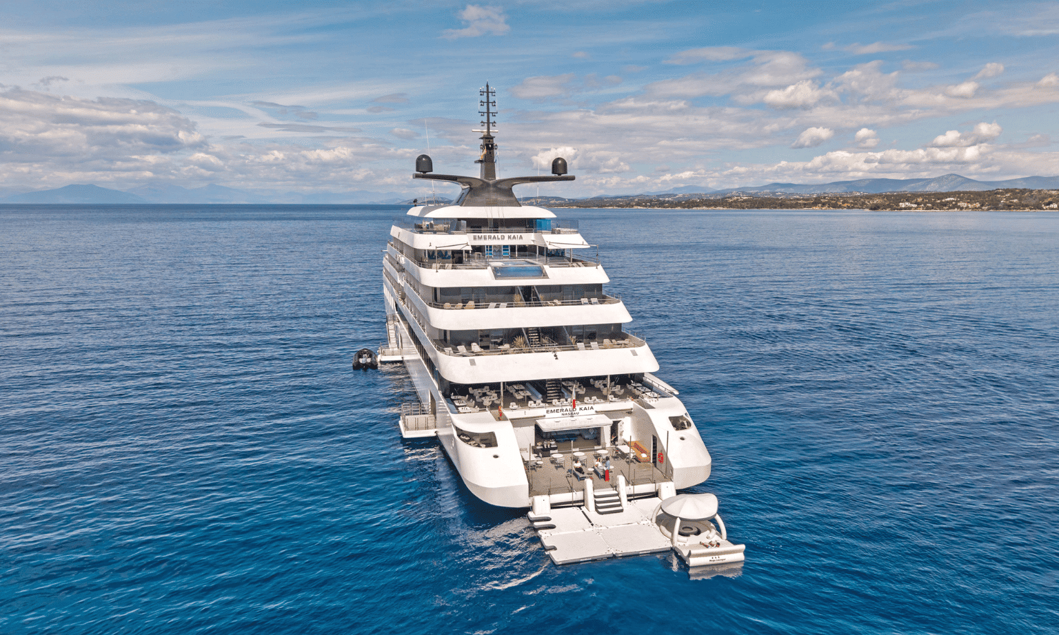 Rear of cruise ship Emerald kaia