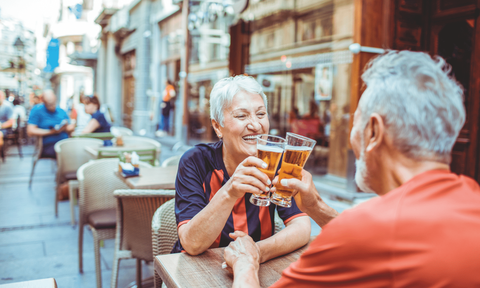 Guests enjoying beer together