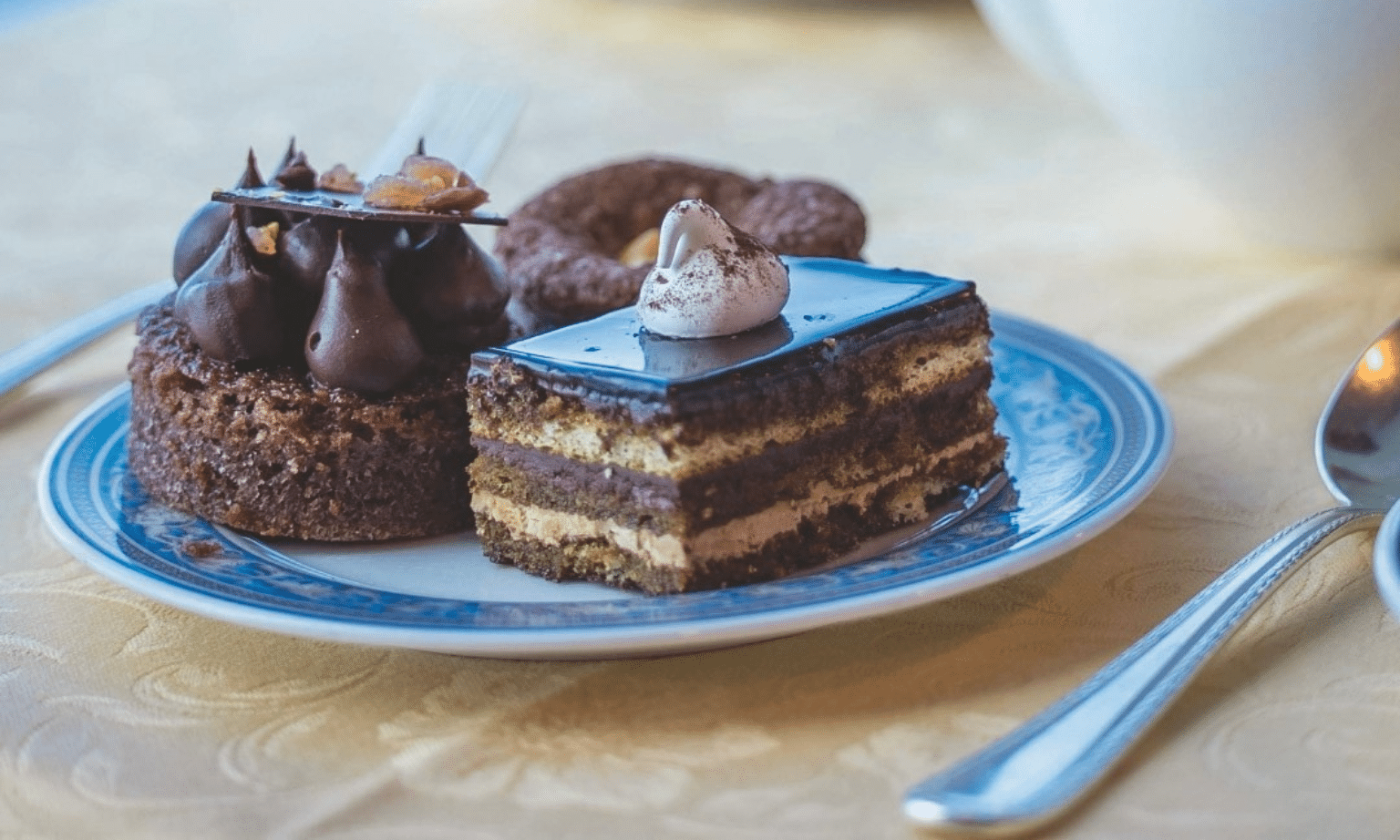 Chocolate cakes on a plate