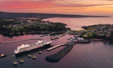 eden cruise ship in a sunset