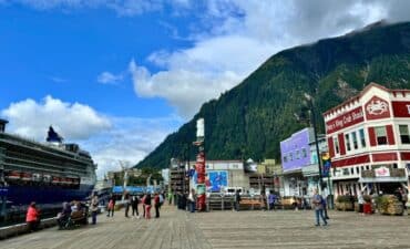 Cruise ship docked in Juneau