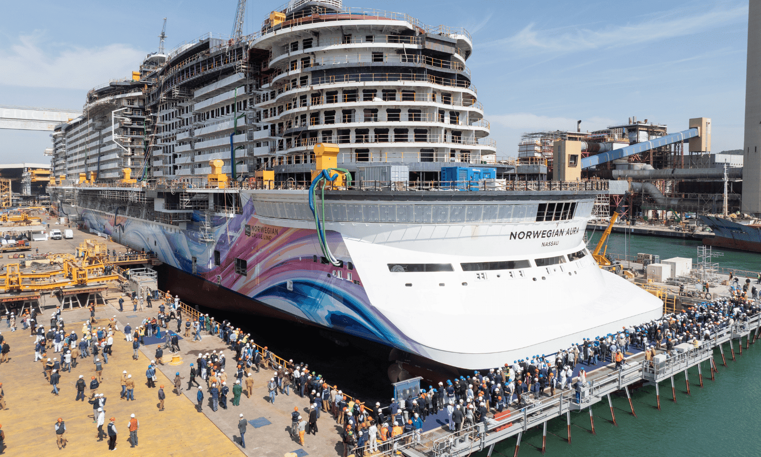 Norwegian Aura floated out