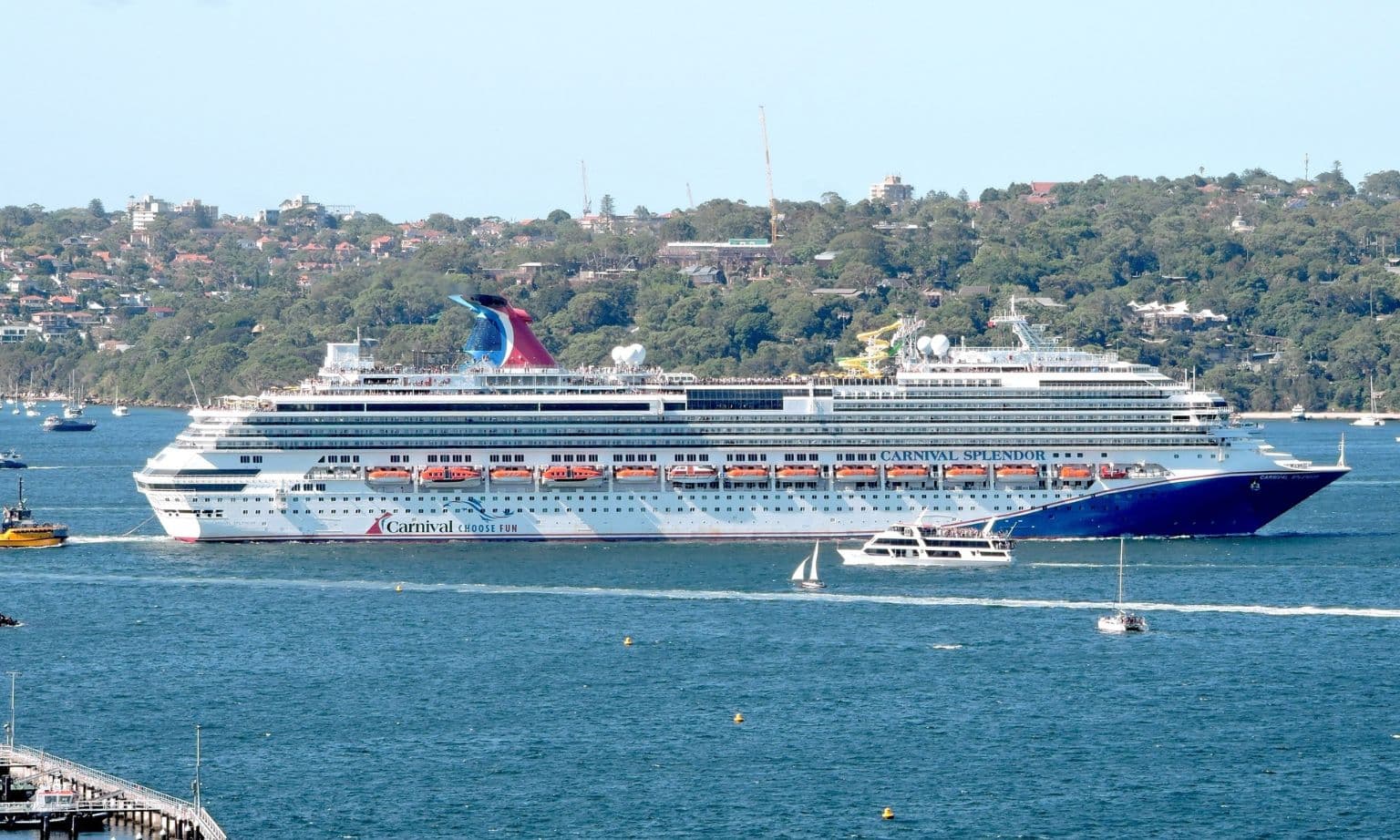 Carnival Adventure sailing in sydney harbour