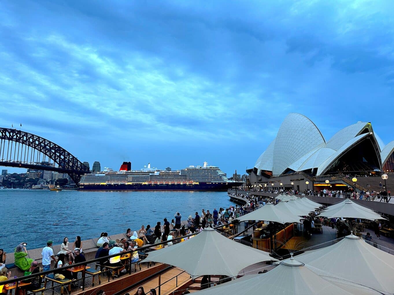 cruise ship sailing through sydney