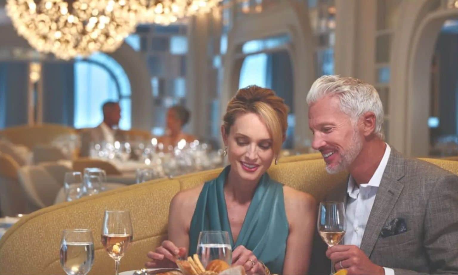 couple eating on ship