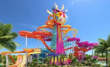 An artists rendering of waterslides on the water park that mexico has blocked royal caribbean perfect day resort