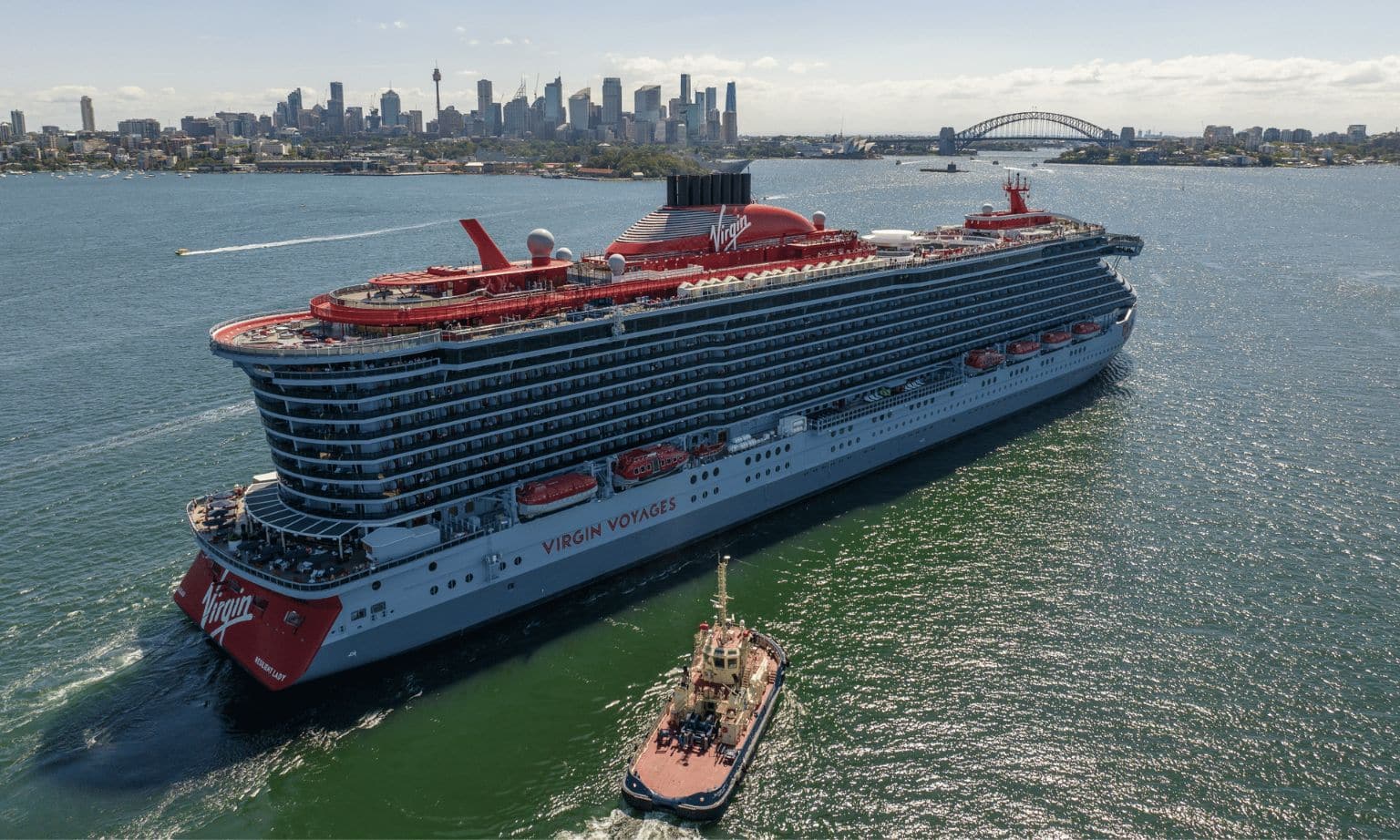 Virgin Voyagers Resilient Lady in Sydney harbour