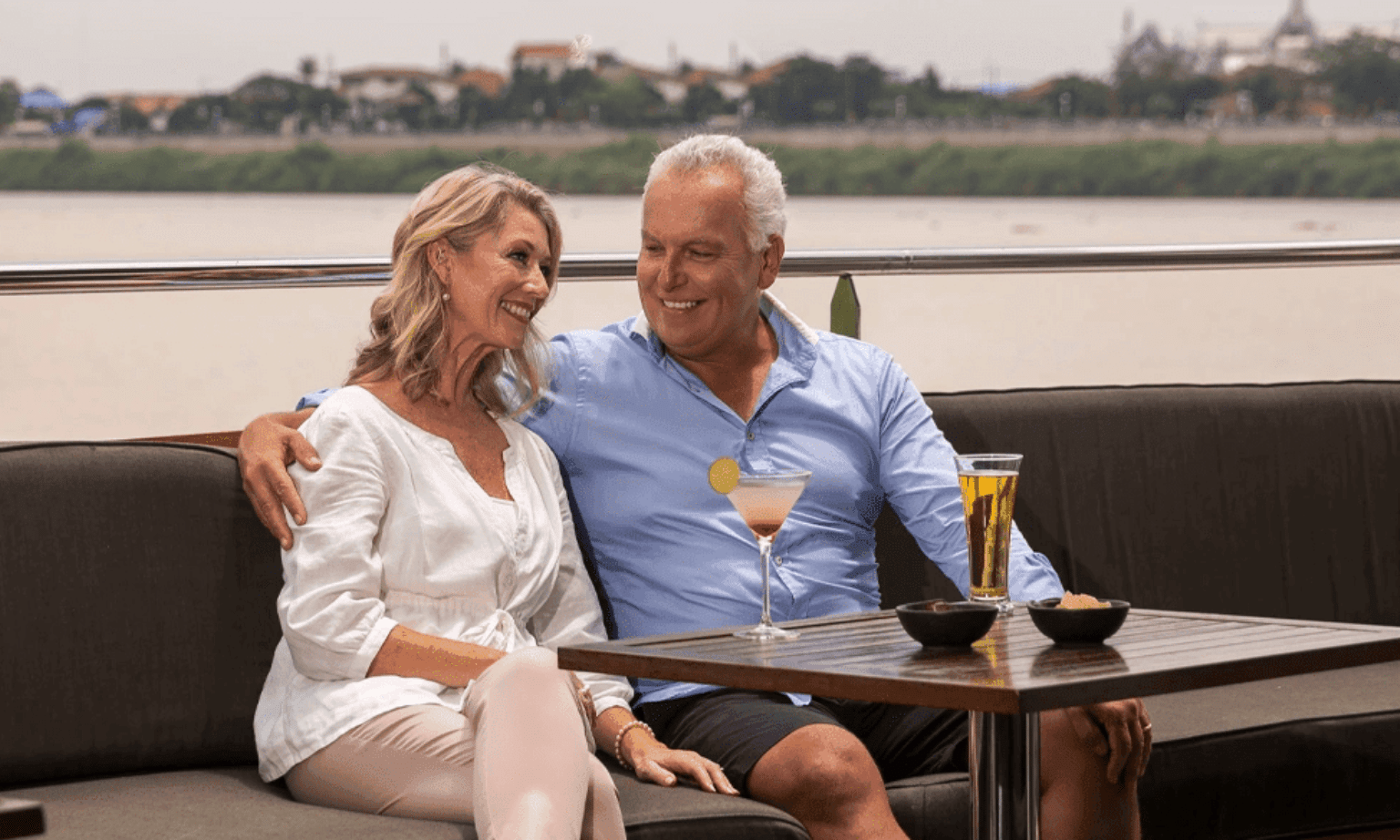 Sunset drinks with Scenic Cruises on The Mekong