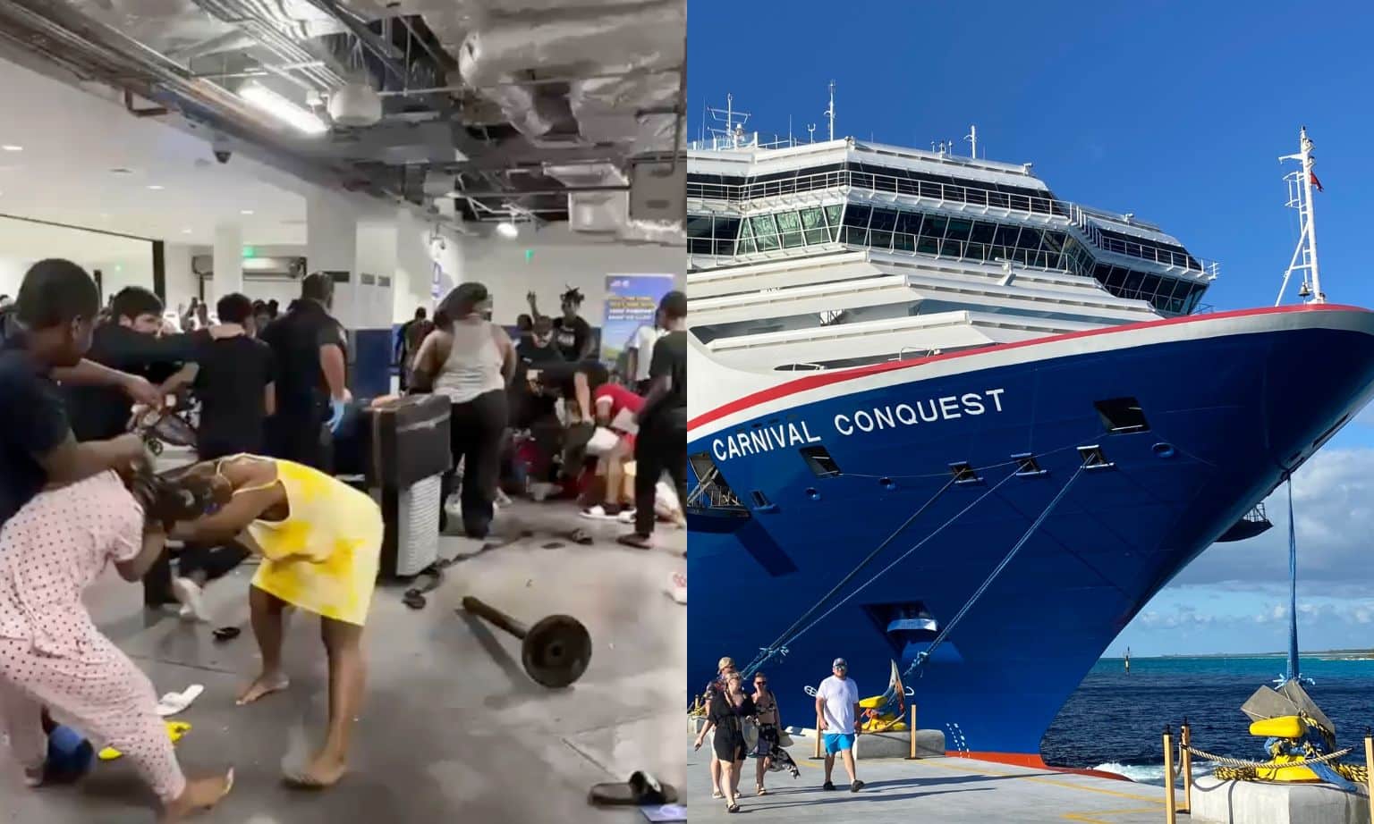 cruise ship fight on carnival conquest