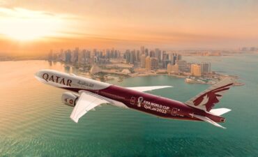 Qatar FIFA Cup branded plane