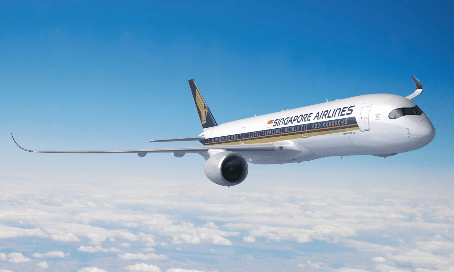 Singapore Airlines plane in the sky
