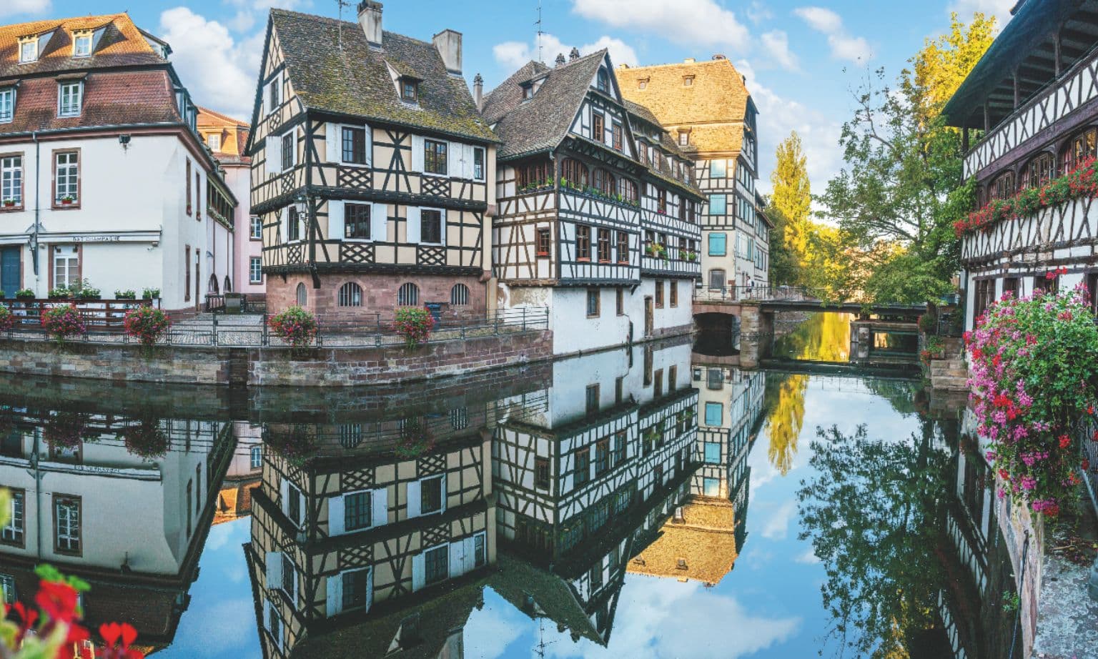 The waterways of Strasbourg in France