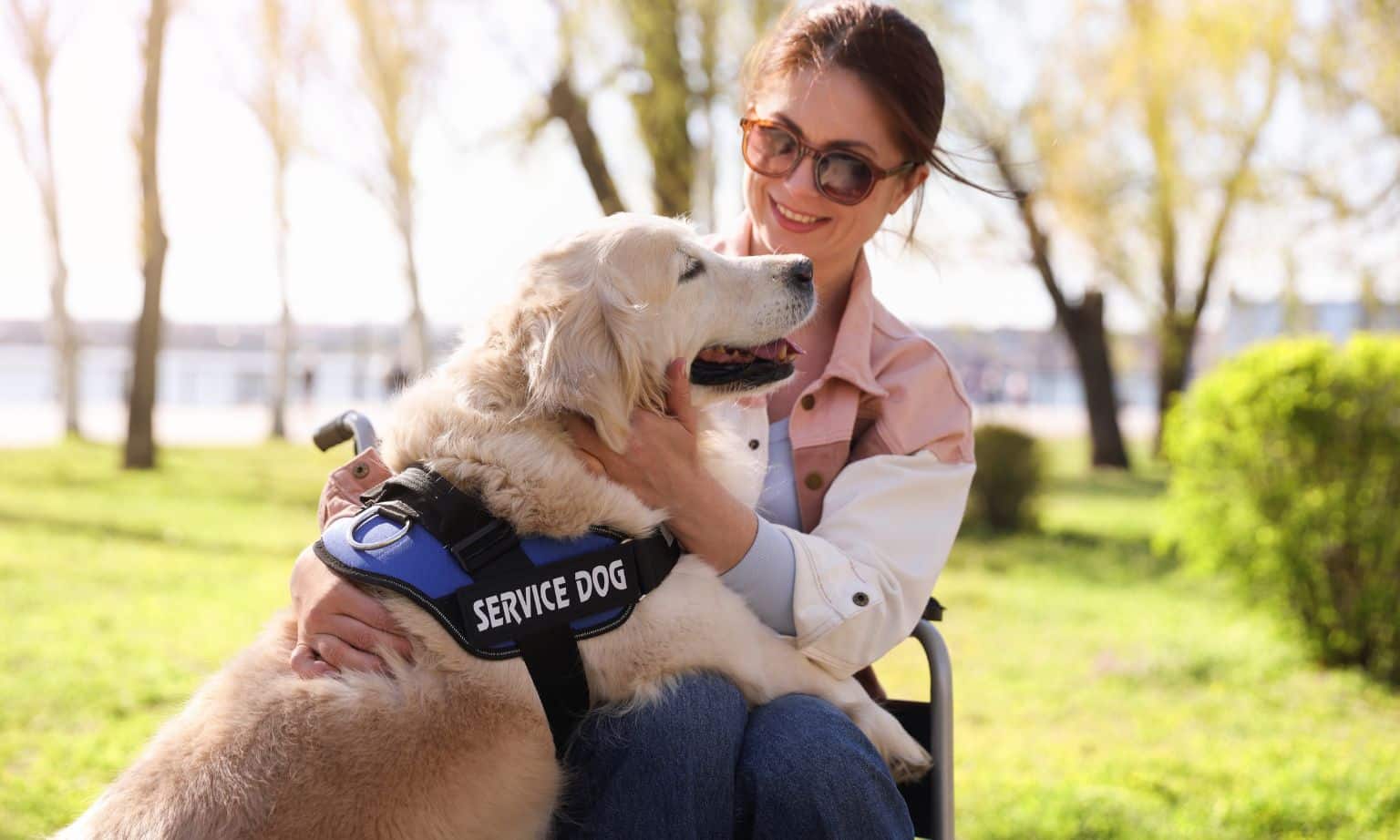 service dog with women